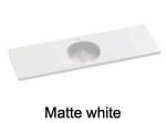 Plan vasque lavabo rond, sur mesure, Largeur 61 à 200 cm x Profondeur 46 à 80 cm, résine composite de haute qualité, Finition lisse blanc BRILLANT laqué ou mate, Livraison Offerte.